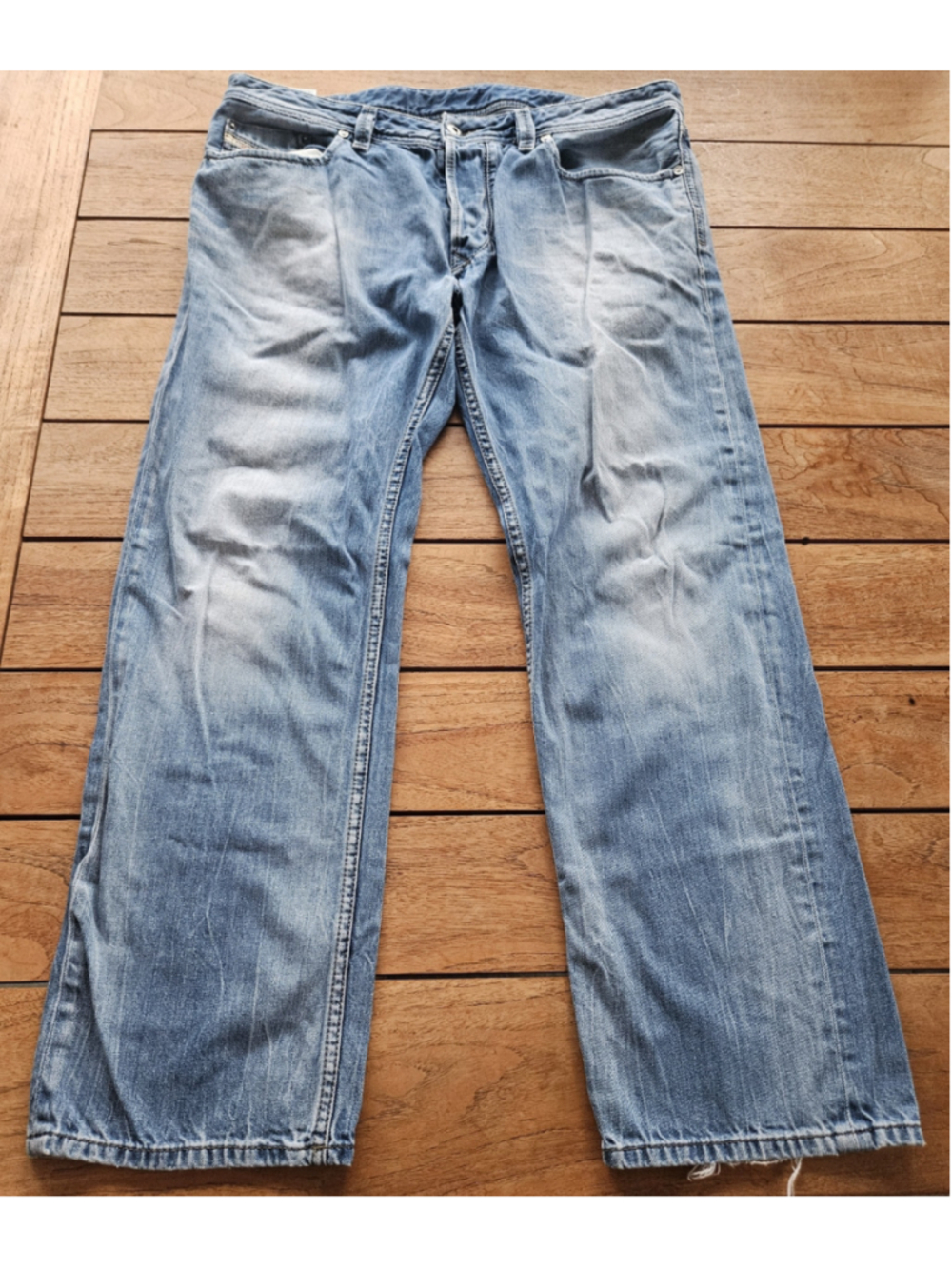 Diesel Larkee Regular Straight Jeans Size 36 Light Wash Blue Denim Y2K